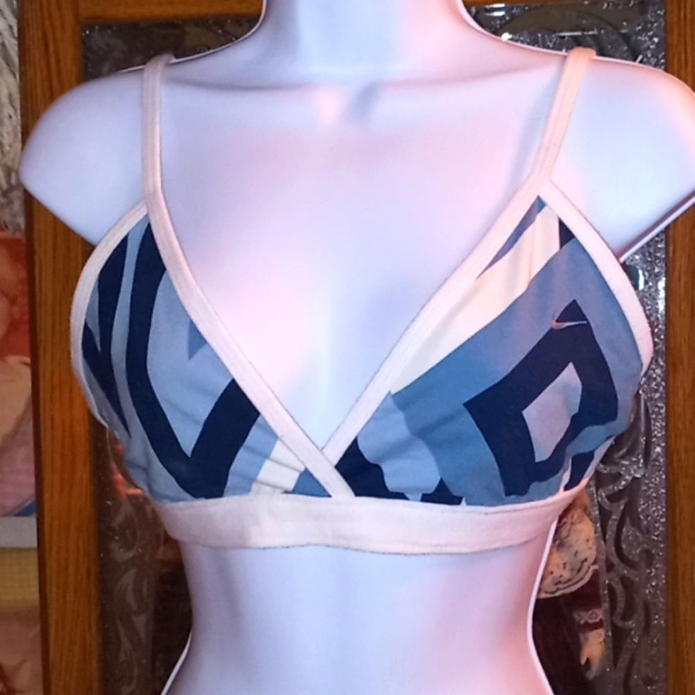 NIKE, Blue,Black & White, Halter/Crop Top with Geometric Design💙🖤🤍💥